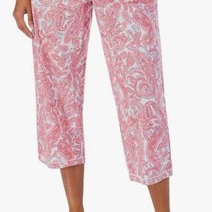 Midnight XXL by Carole Hochman Pink and White Paisley Capris NWT